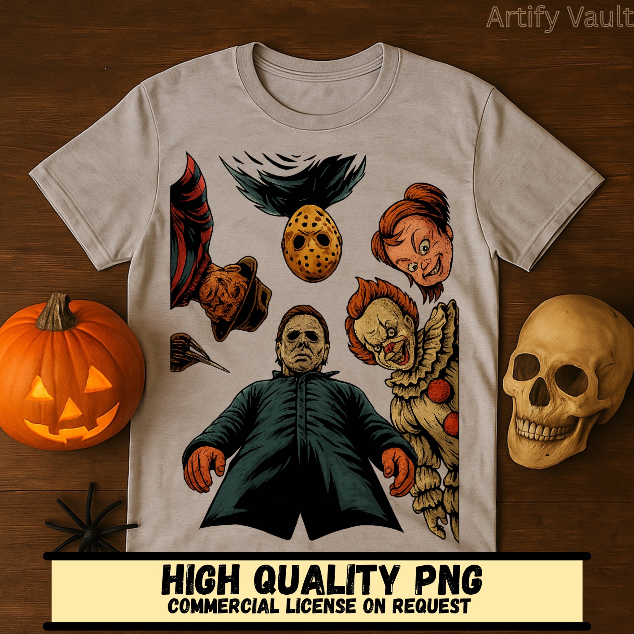 Horror Villains PNG | Halloween Characters Digital Download