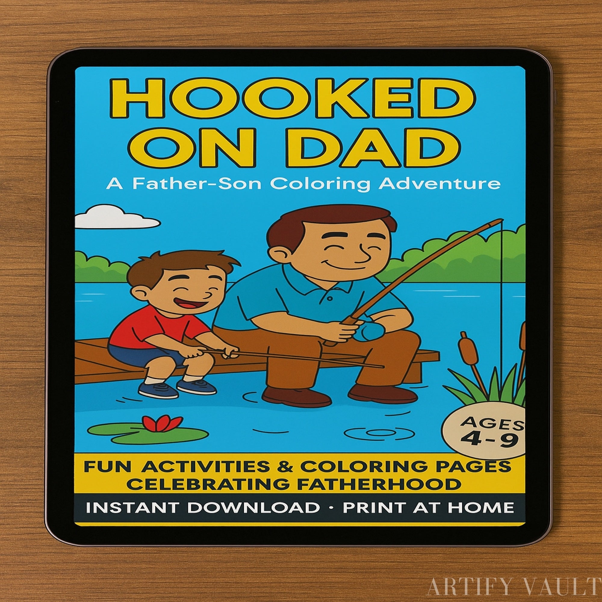 Hooked on Dad – Printable Kids’ Coloring Book (Ages 4–9)