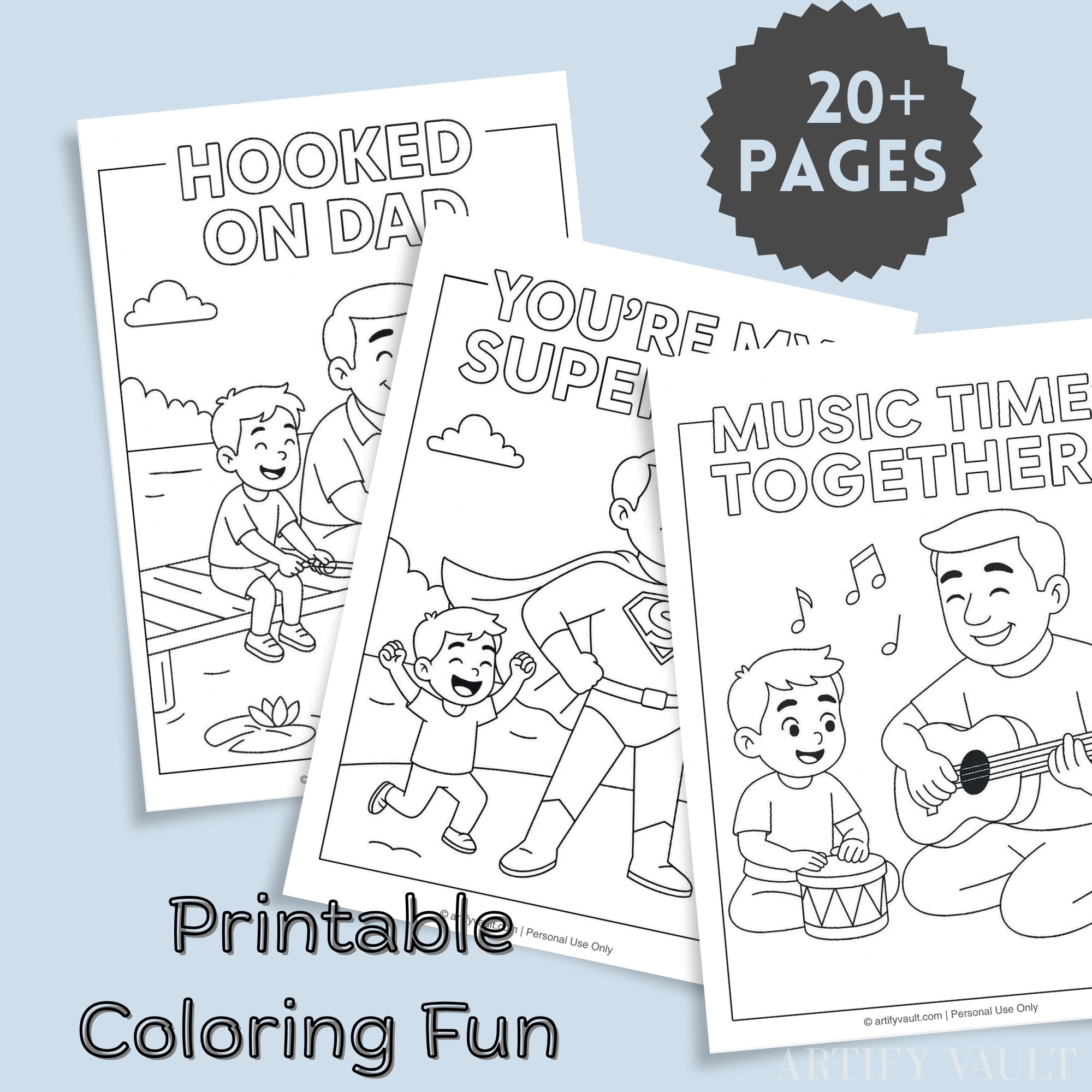 Hooked on Dad – Printable Kids’ Coloring Book (Ages 4–9)
