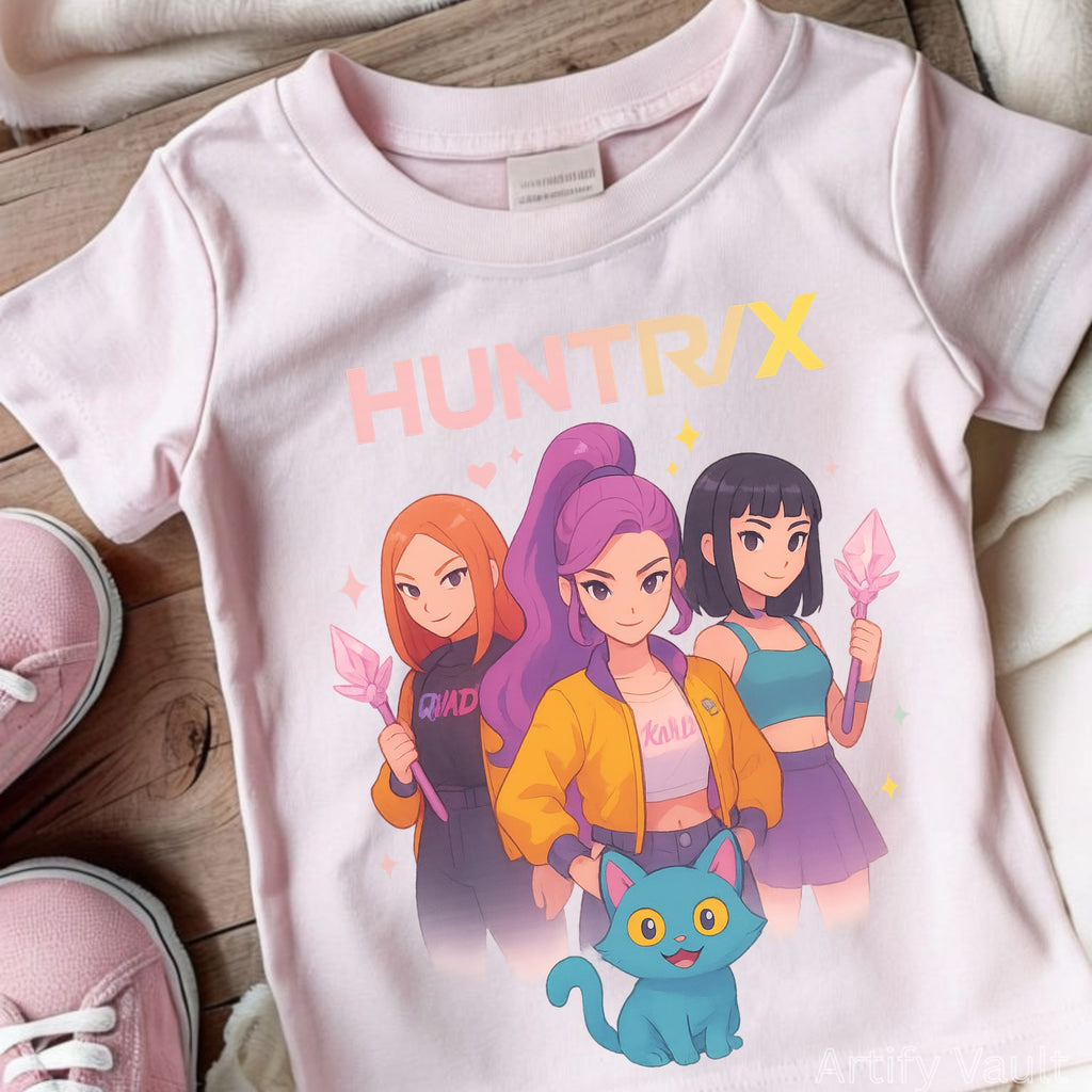 Anime Girl Squad Clipart | HUNTR/X Inspired Digital Art PNG | Kpop Gamer Girl Illustration