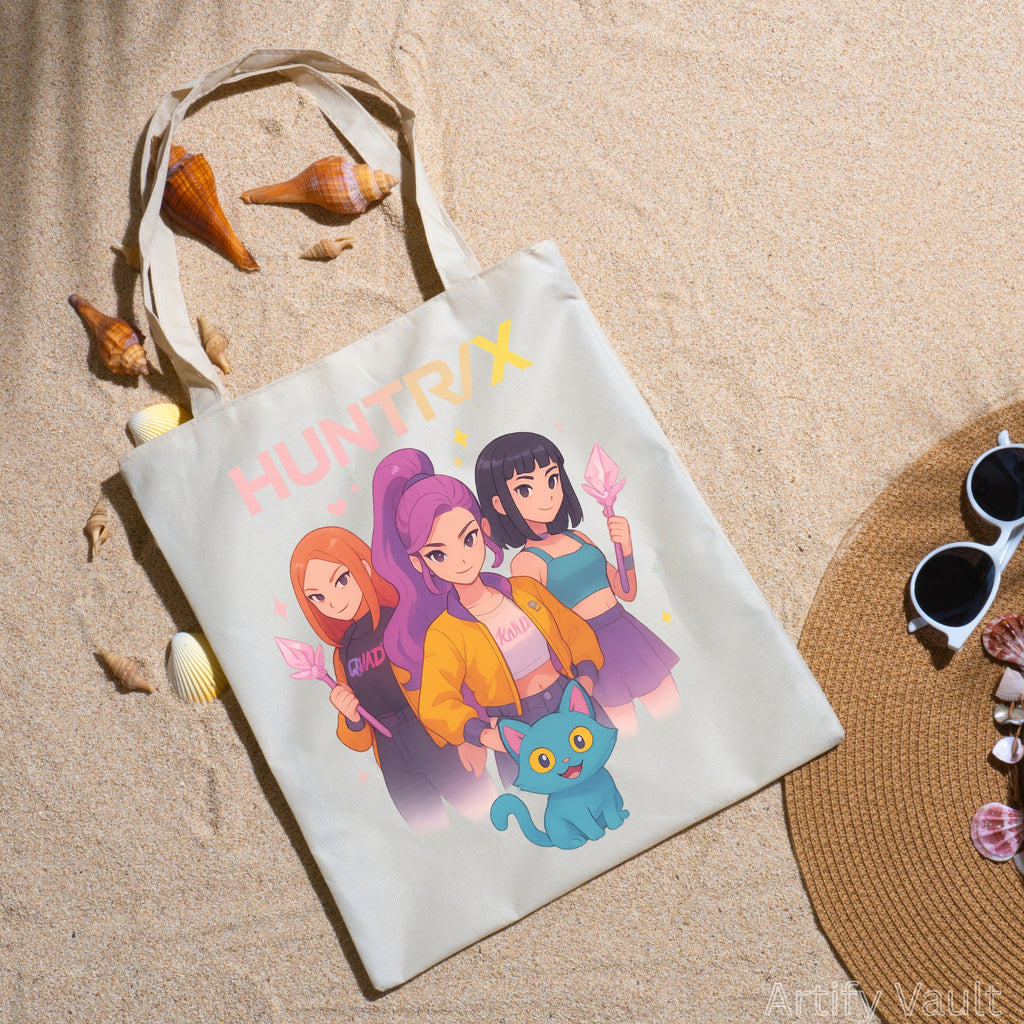Anime Girl Squad Clipart | HUNTR/X Inspired Digital Art PNG | Kpop Gamer Girl Illustration
