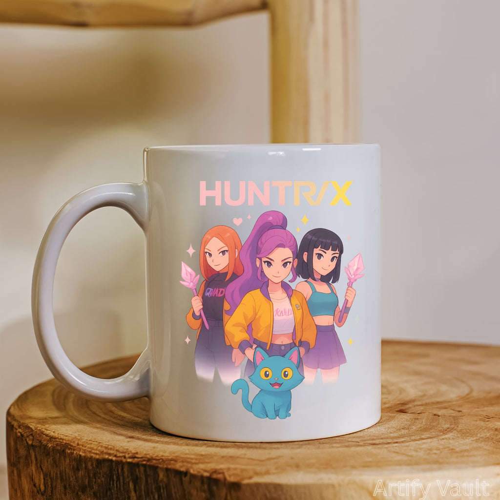 Anime Girl Squad Clipart | HUNTR/X Inspired Digital Art PNG | Kpop Gamer Girl Illustration