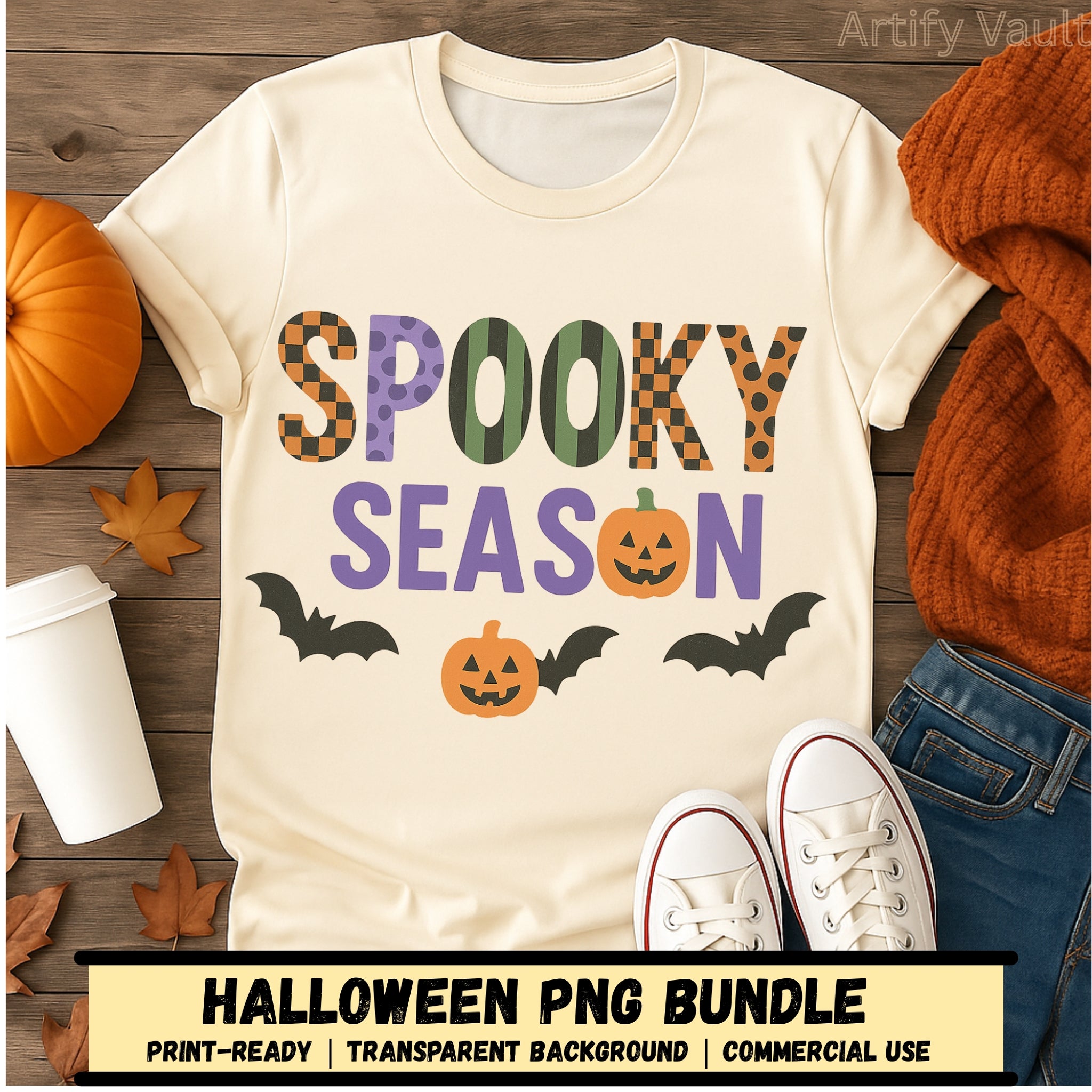Spooky Season Halloween PNG Bundle | Festive Text Designs