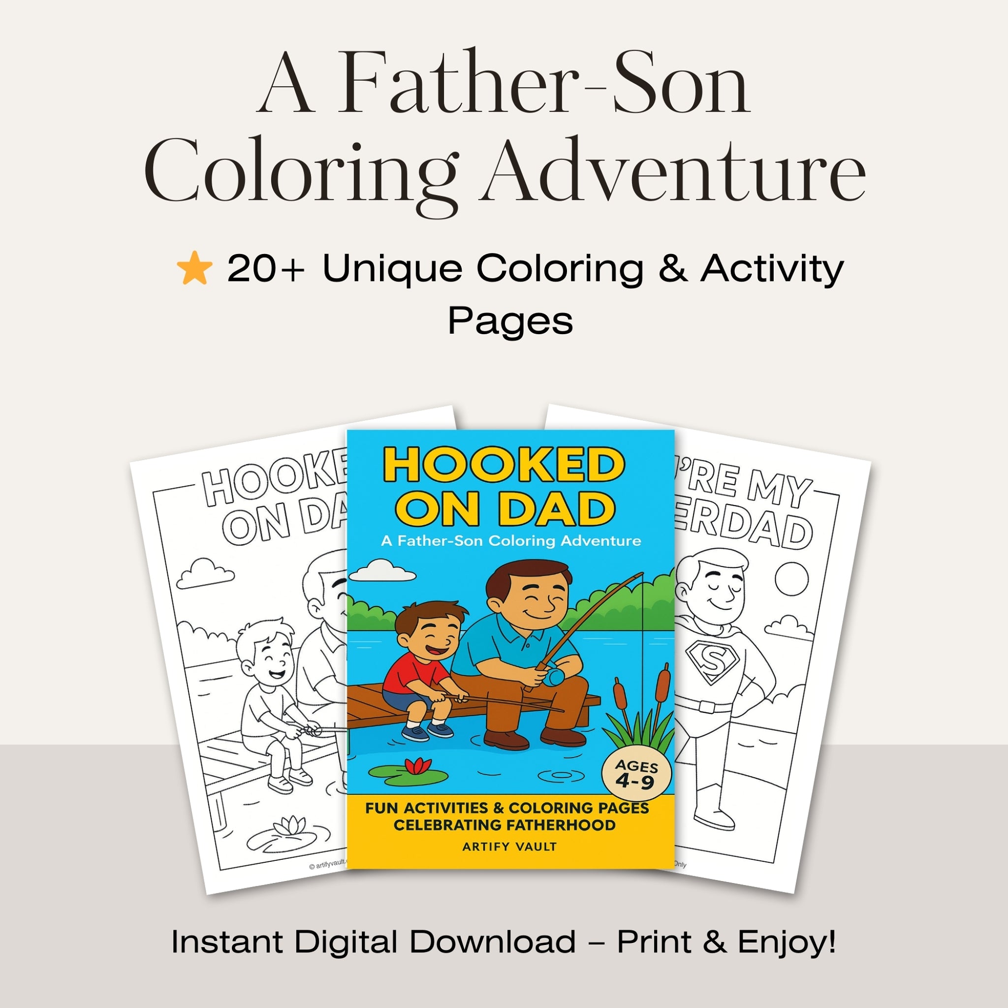 Hooked on Dad – Printable Kids’ Coloring Book (Ages 4–9)